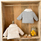 Winter Baby Girl Clothing  Plaid Coat Warm Fleece Lined Cartoon Bear Embroidery Children Cotton Padded Jacket