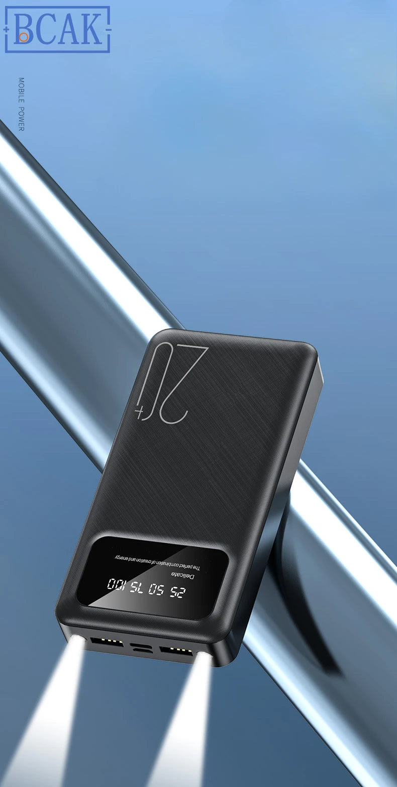 New Style BCAK power bank 20000mAh self-contained cable fast charging mini mobile phone gift mobile power supply