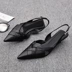 Weave Women Heeled Sandals Pointed Toe Elegant Shoes Woman Trend New Slippers Fashion Heels Women Zapatos Mujer