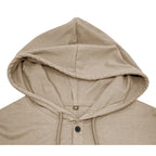 Men's Short-sleeved T-shirts for Sports and Fitness American-style Henley Shirt Hooded Top