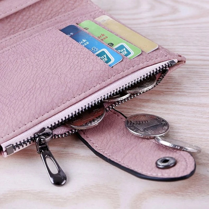 Women's Wallets Luxury Designer Card Holder Purses for Women Short Money Bags with Zip Coin Pocket Ladies Gift