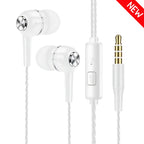 3.5mm Wired Headphones In Ear Headset Wired Earphones with Microphone Bass HiFi Stereo Earbuds Sports Music Gaming For Phones PC