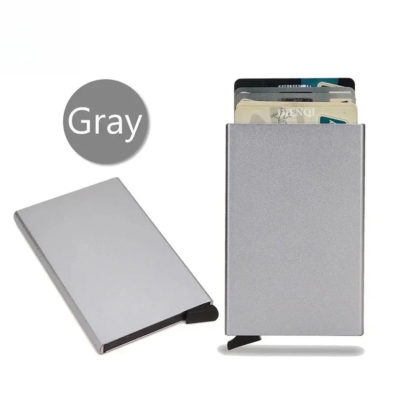Thin Slim Smart Wallet for Men Women Wallets Pop Up Minimalist Small Rfid Credit Card Holder Metal Purse Mini Wallets for Men