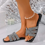 Women Slippers Lightweight Fashion Sexy Slippers Summer Casual Comfortable Shoes Women Square Toe Flat Heel Sandals Slides Women