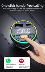 Car FM Transmitter Bluetooth 5.3 Handsfree Wireless Car Kit USB C Car Charger Auto Radio Fm Modulator Mp3 Player Adapter