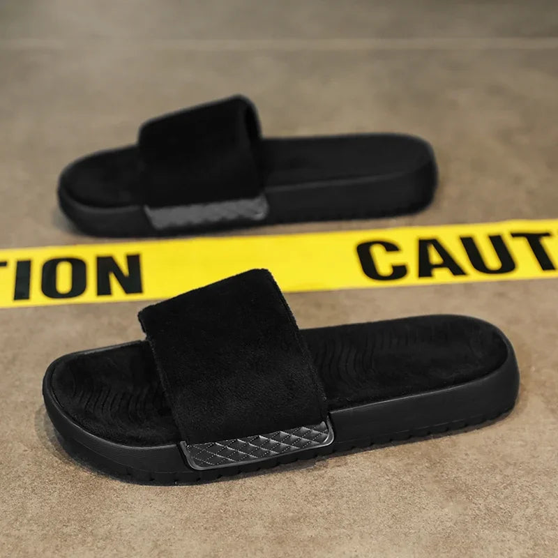 Men's Slippers for Home in Solid Colors Flat Heels Low Cuffs Convenient To Wear Spring and Summer Soft-soled Anti-slip Slippers