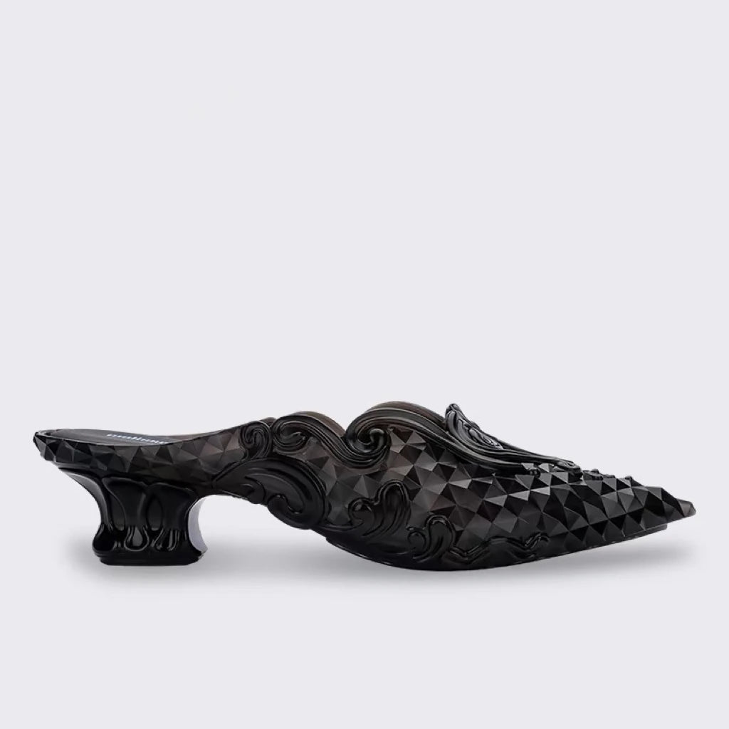 Women Sandals 2025 Spring Melissa Woman Slingback Shoes Fashion Ladies High Heels Elegant Med Heel Pointed Toe Slip on Sandal