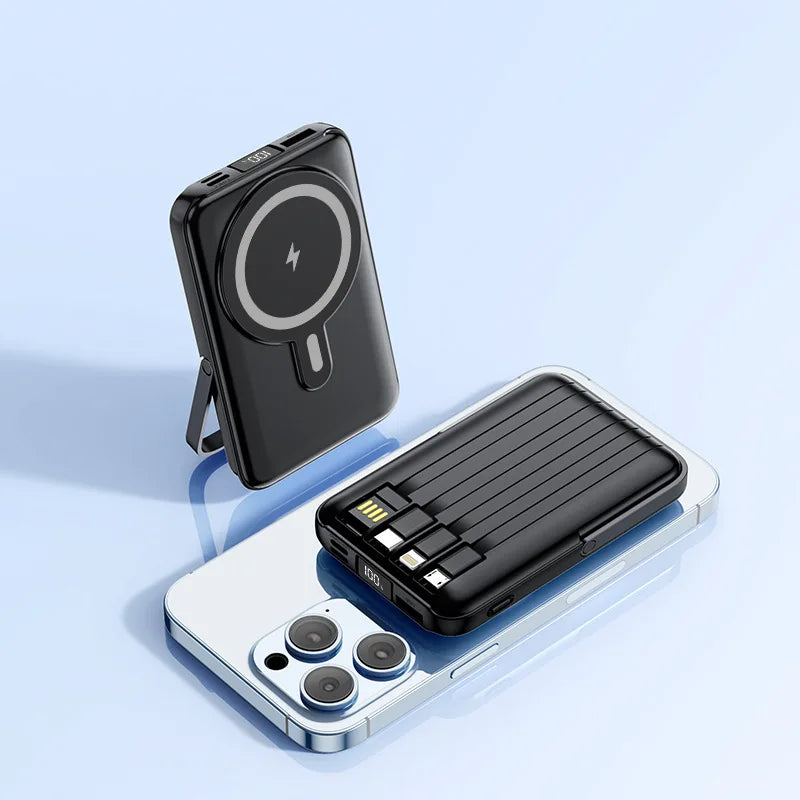 Magnetic Power Bank with Bracket 50000 MAh Large Capacity Built-in PD20W Two-way Fast Charging External Battery for iPhone