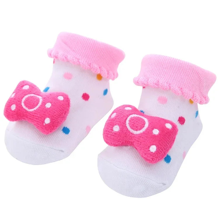 Fall Winter 0-1 Year Old Baby Socks Cute 3D Cartoon Doll Socks Warm Cute Socks Baby Girl Boy Socks