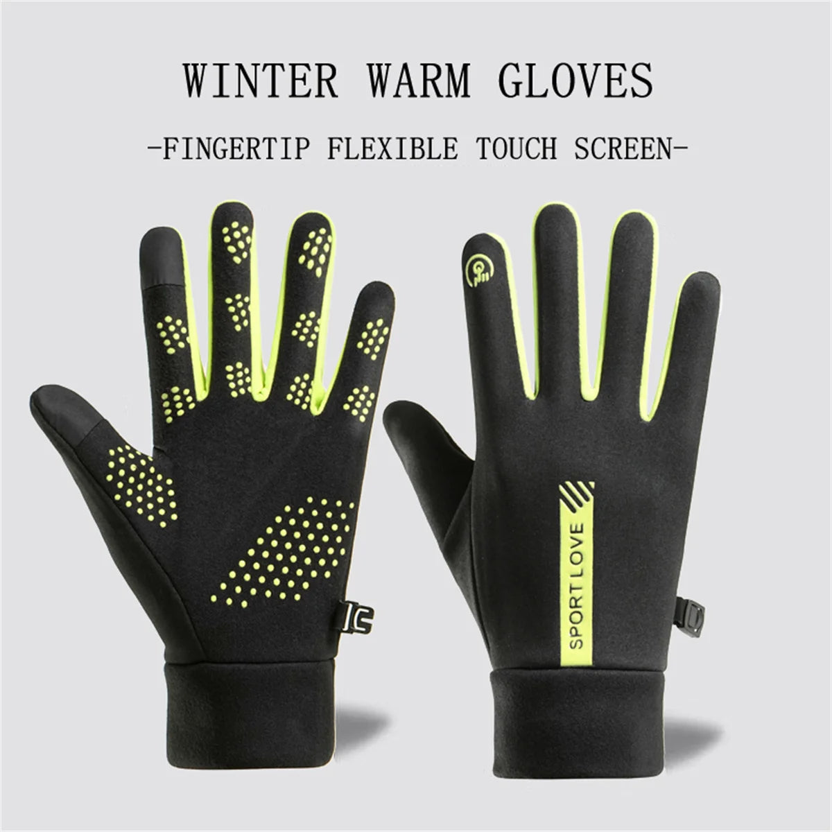 Winter Gloves for Women, Fleece-Lined, Windproof, Cold-Proof, Warm, Touchscreen-Compatible, Non-Slip, for Driving, Riding Motorcycles, Outdoor, Men's Gloves