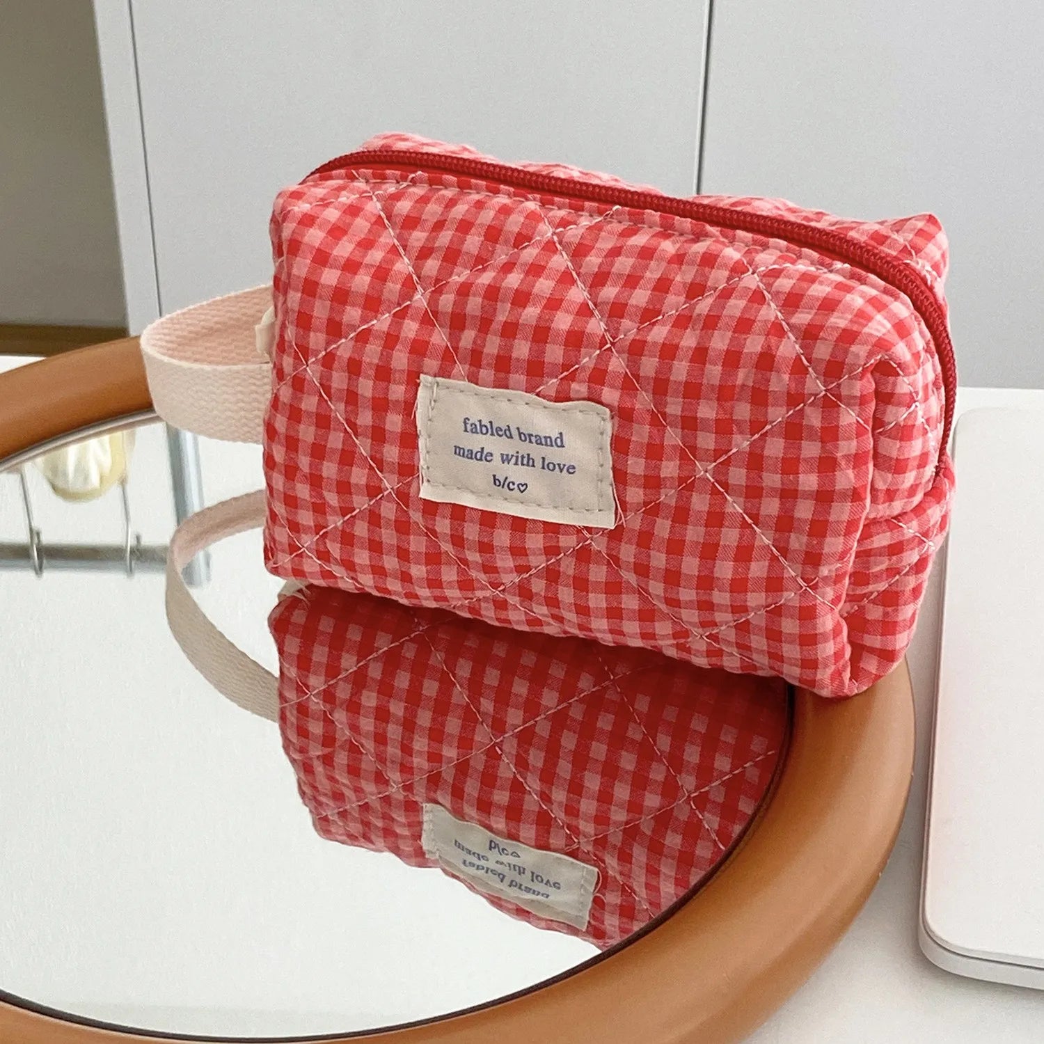 Large Capacity Cotton Makeup Bag Women Sweet Cosmetics Storage Bag Portable Travel Toiletry Bag Brushes Cosmetic Bag