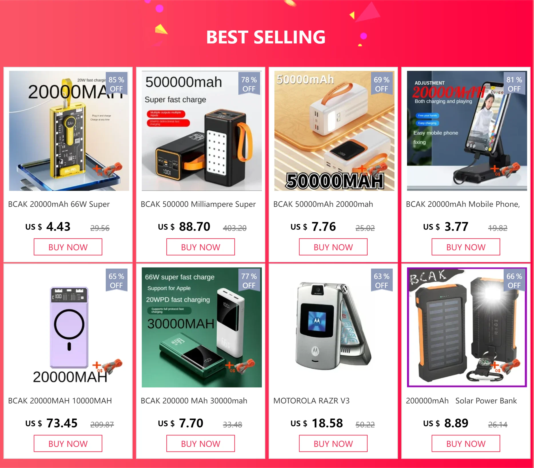 Power bank 20000mAh large capacity two-way PD flash charging live broadcast applicable to all mobile phones BCAK