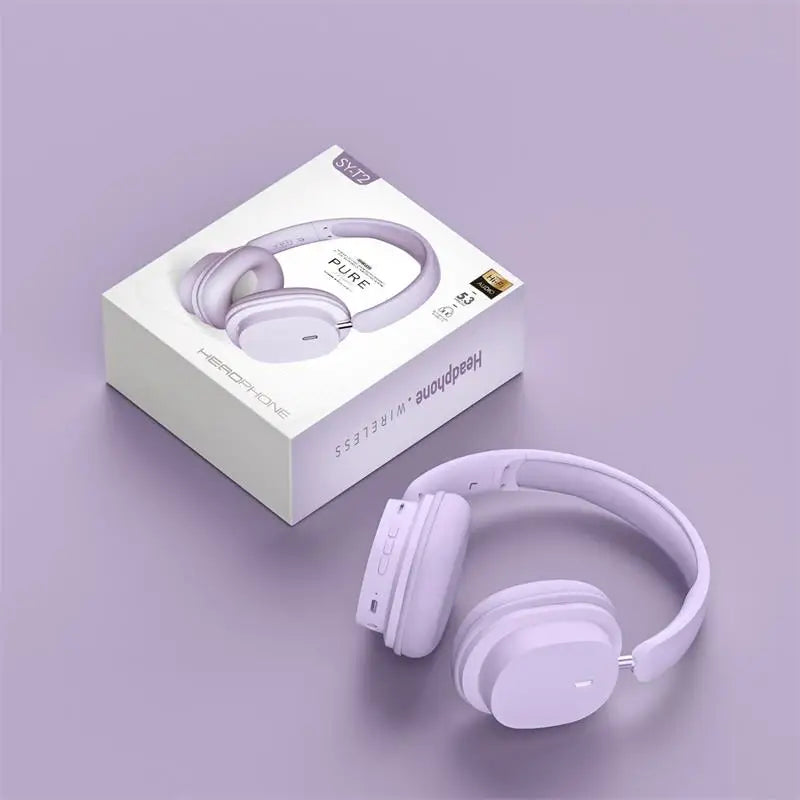 Head Mounted Wireless Earphones Foldable Bluetooth Earphones Built Microphone Earphones Audio Noise Cancelling Earphones
