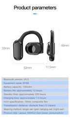 Wireless Headphones Bluetooth Headset With Microphone Bone Conduction Handsfree Noise Canceling Earphones For Driving Audifonos
