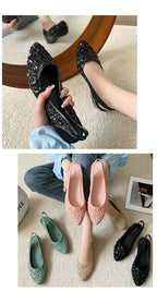 Women Sandals Soft Bottom Wedge Heels Single Shoes New Spring Summer Fashion Flower Sandalias Mujer Ladies Pointed Toe Sandals