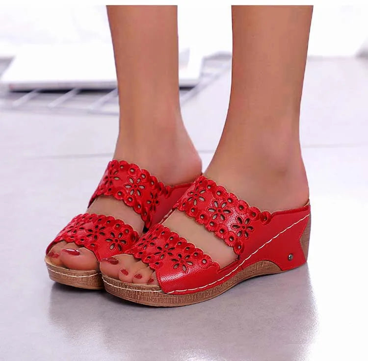 Sandals Shoes Women Summer Platform Shoes Woman Slip On Walking Shoes Wedge Women's Sandals Retro Woman Slippers Female Footwear