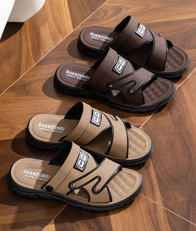 Men's Sandals Anti Slip Beach Shoes 2025 New Summer Versatile Anti Odor Dual Purpose Men's Fashion Waterproof Cool Slippers