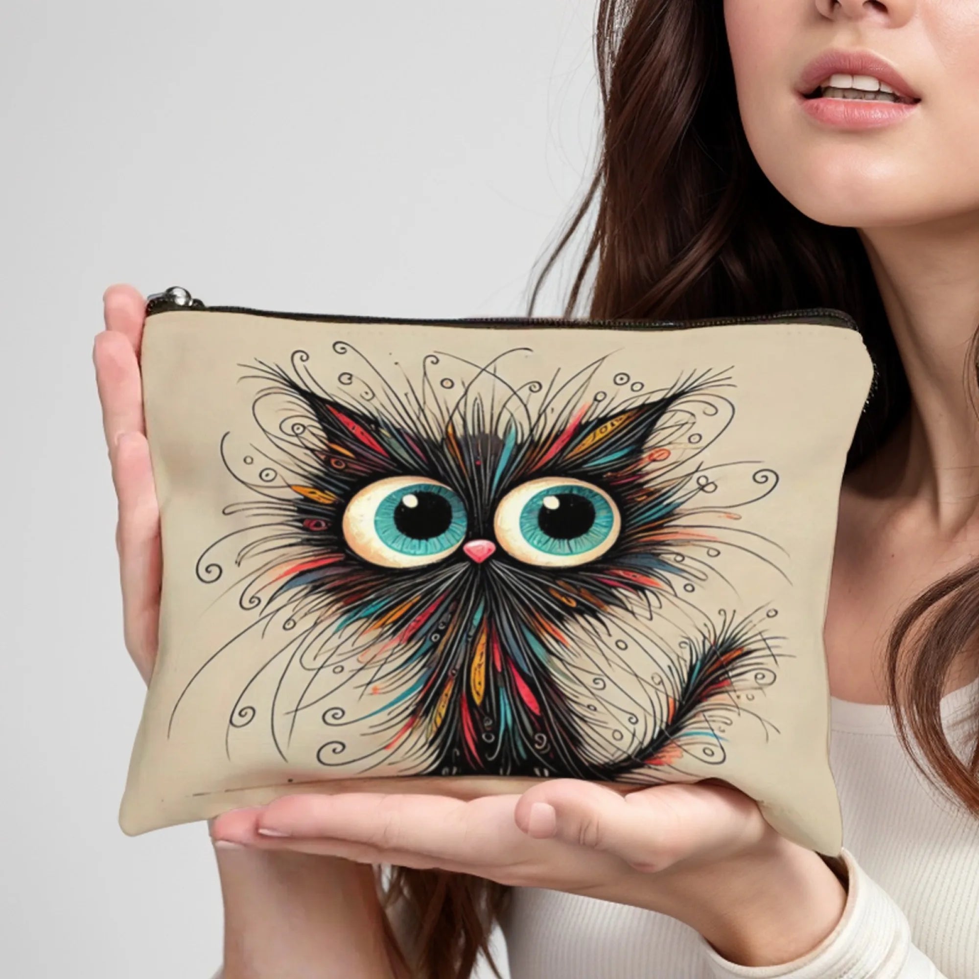 Adorable Black Cat Cosmetics Bag Stylish & Durable Travel Organizer -Perfect Portable Toiletry Bag for Fun Convenient Storage