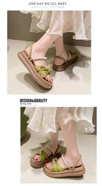 Designer Shoes Woman 2025 Slippers Casual Pantofle Low Platform Female Beach Luxury Summer New Sabot Slides Fabric Scandals Rome