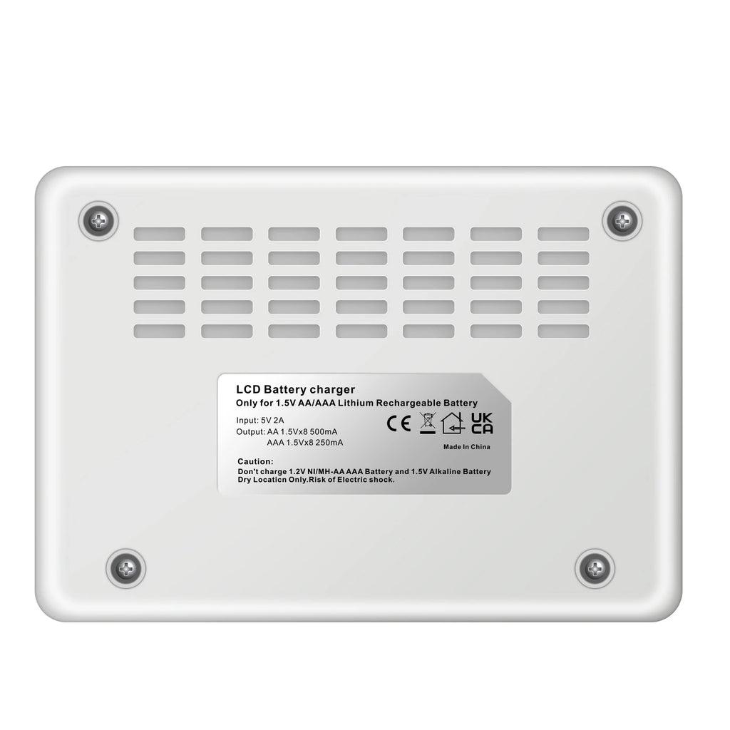 8 Slots 1.5V AA/AAA Rechargeable Battery Charger LCD Display Usb Fast Intelligent Charger for 1.5 Volts Li-lon AA AAA Battery