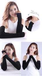 Autumn Winter 40 50 60CM Women's Wool Arm Warmers Knitted Woolen Arm Sleeve Solid Fine Long Knitted Fingerless Gloves Wholesale
