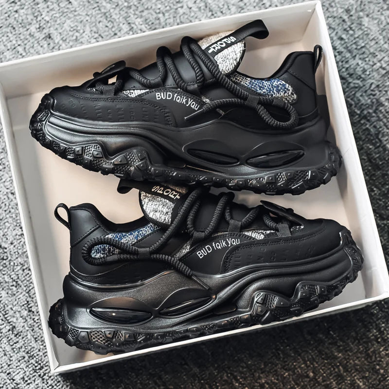 Men's Shoes 2025 Thick Sole Height Increasing New Breathable Trend Fashionable and Versatile Casual Sports Comfortable Trend