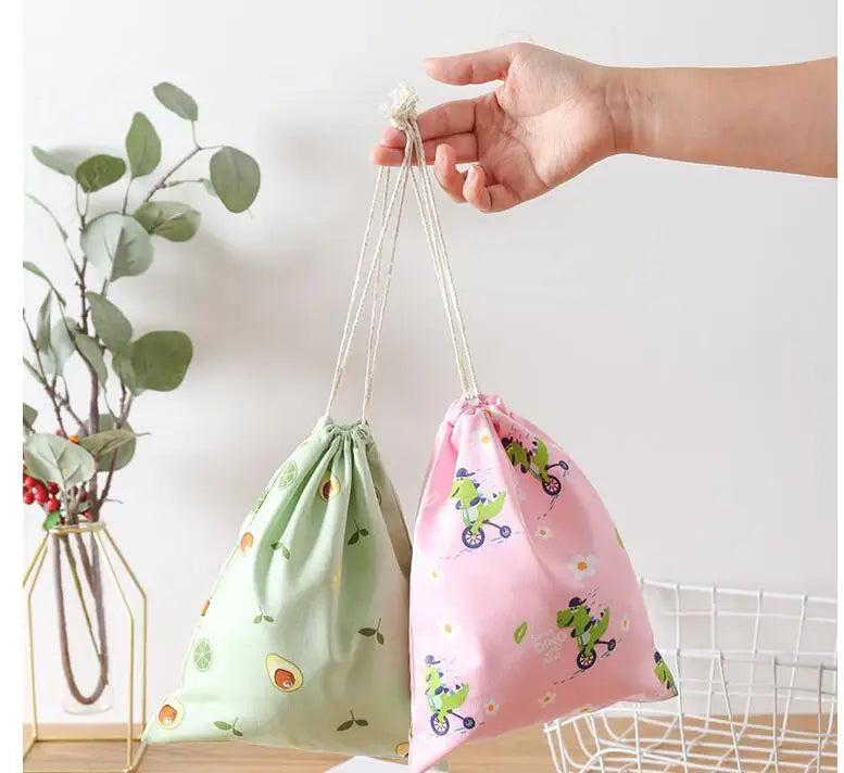 Women Girls Jewelry Lipstick Cosmetic Tote Rope Pouch String Bag Cute Small Large Coin Purse Key Earphone Drawstring Storage Bag