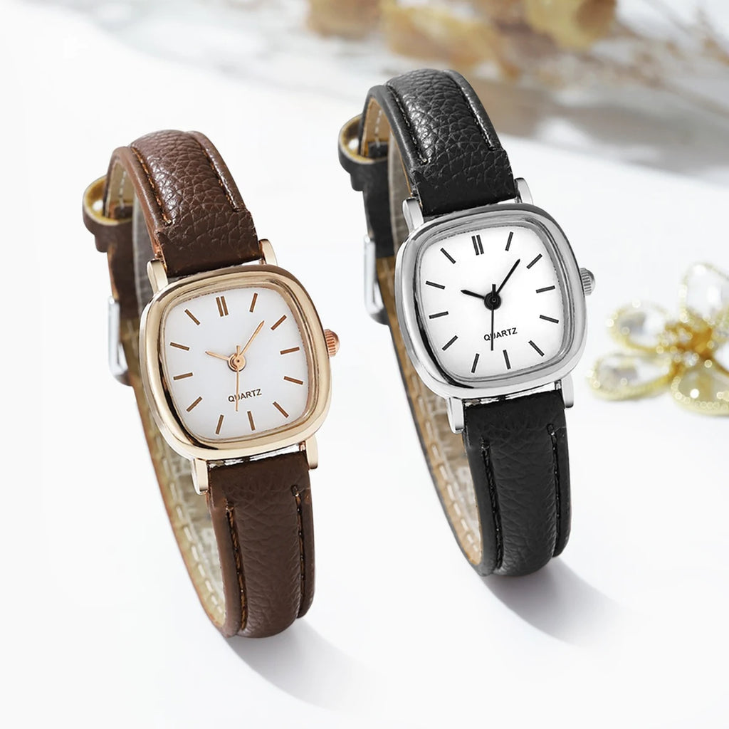 2Pcs Watches Women Couple Watch Quartz Wristwatch Women Pu Lether Watches Ladies Clock Festival Gift relogio feminino