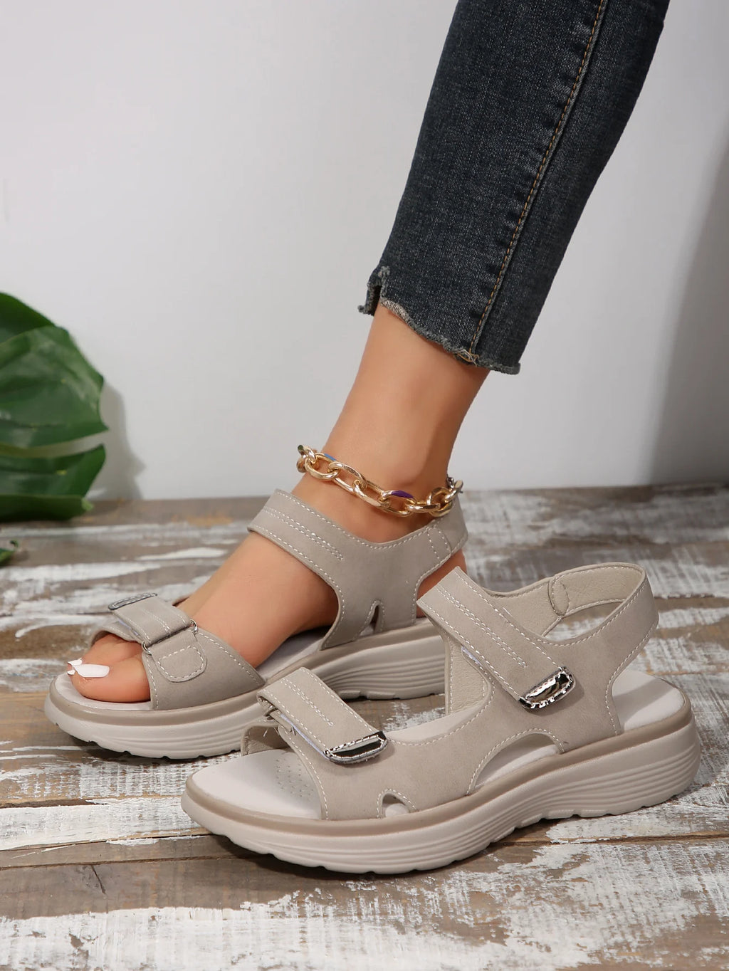 Summer Wedge Sandals for Women 2025 New Fashion Non Slip Beach Shoes Woman Lightweight Casual Platform Plus Size Sandals Women