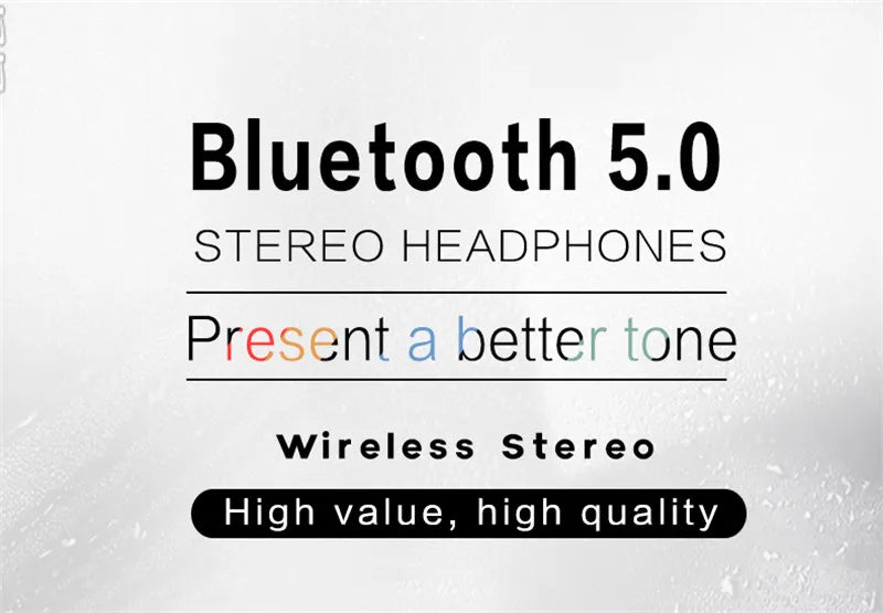 Hifi Wireless Headphones 9D Heavy Bass Surround Stereo Bluetooth Earphones Foldable Adjustable Support TF Card/AUX Play With Mic