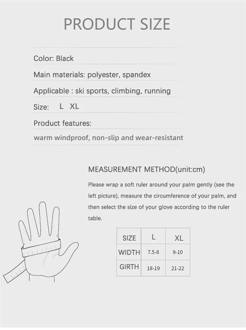 Winter Gloves Men Women Touch Screen Warm Gloves Water Resistant Windproof Thermal Gloves for Driving Running Ski riding