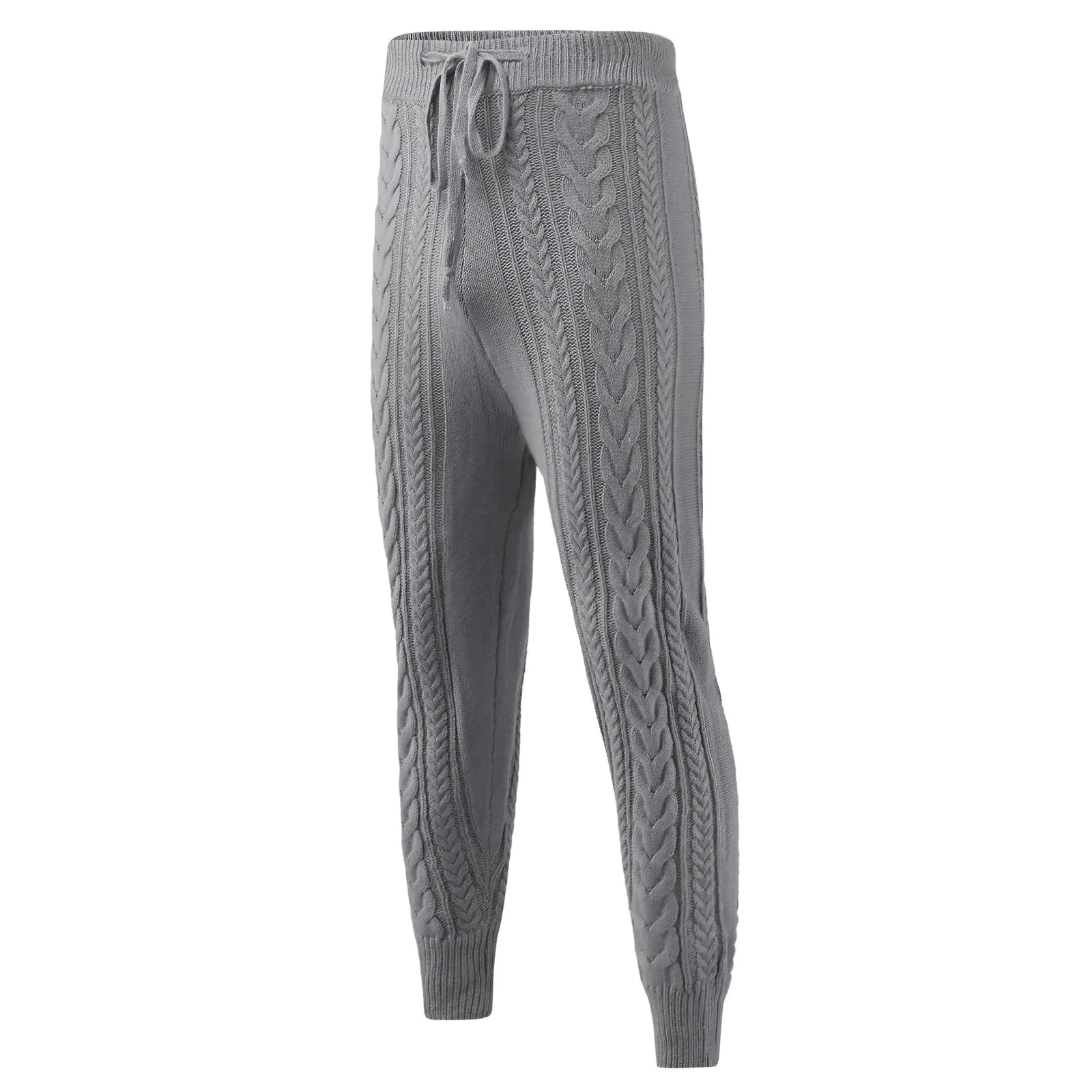 Men's Sweater Knitted Pants Solid Color Casual Pants Autumn Winter Warm  Knitted Slim Fit Pants for Male Long Pant
