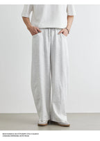 Men's American Fashion Casual Pants 2025 Summer New Style Solid Color Loose Drag Sweatpants Sports Straight Trousers Men's Wear