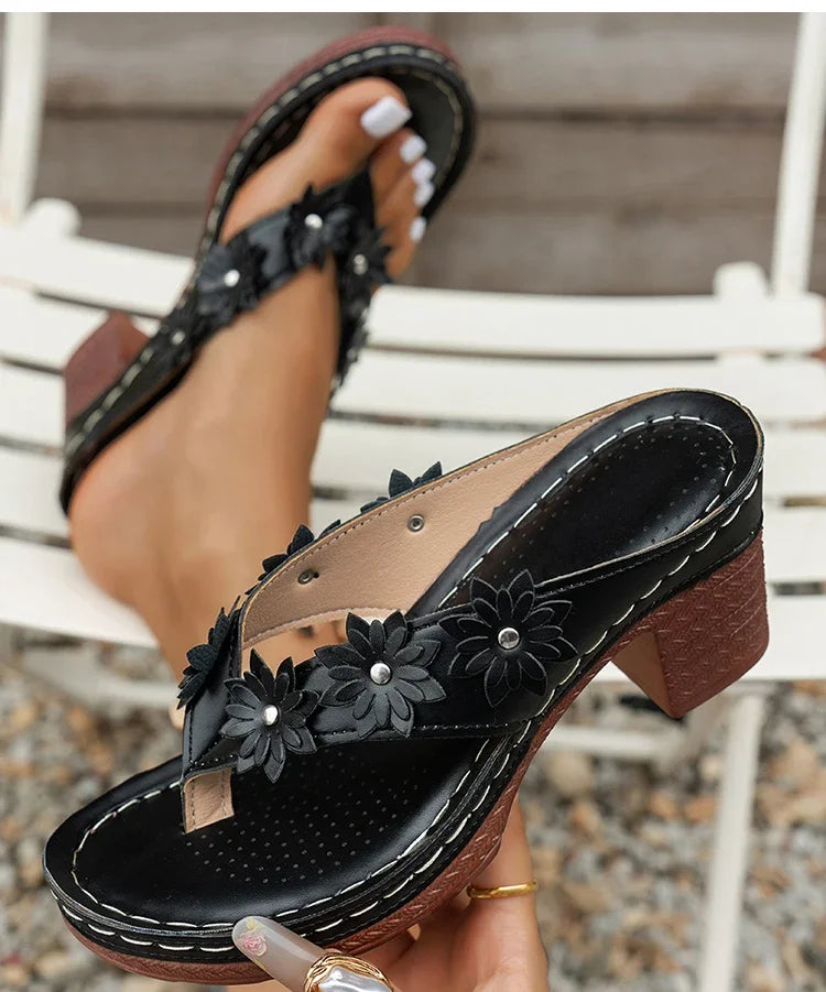 Women's Sandals 2025 Summer Shoes Woman High Heels Sandals New Flip Flops Women Heeled Sandals Summer Footwear Outdoor Slippers