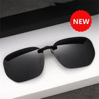 Square Clip On Sunglasses Women Polarized Black Lens UV400 Night Vision Driving Men Goggles Clips Anti Glare Vintage Glasses