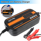 Storage Battery Chargers 12V 2A Household Power Charging Device Digital Automatic Smart Repair Car Motorcycle Battery Chargers