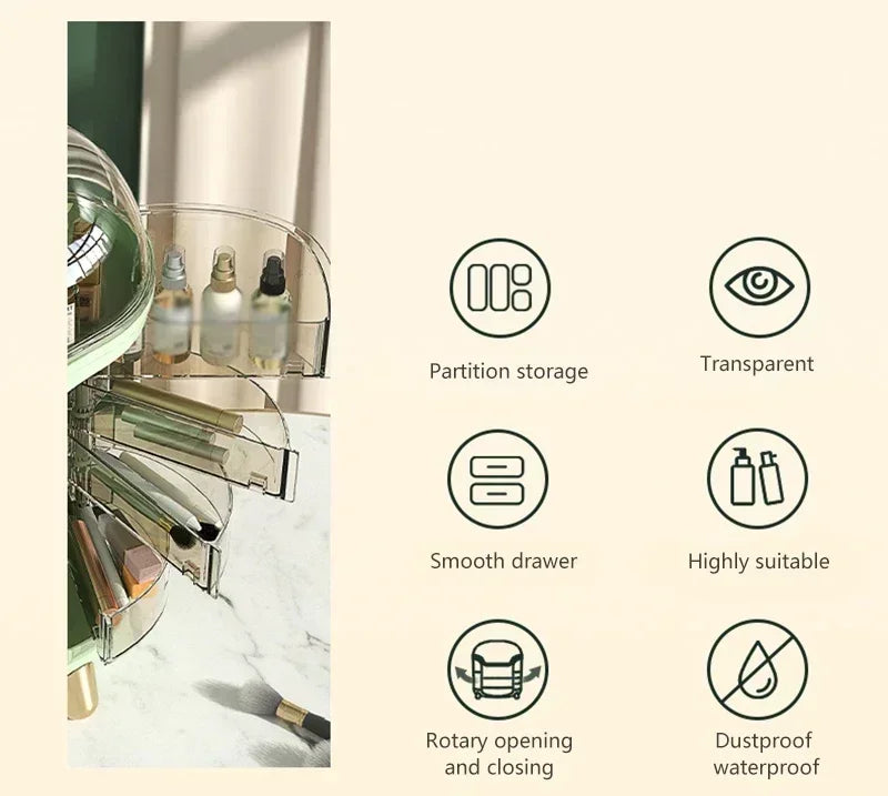 Makeup Organizer Desktop Storage Box Large Capacity Portable Cosmetics Storage Transparent Small Perfume Lipstick Storage Box