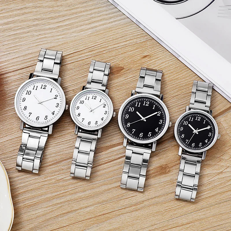 2PCS Couple's Watches Men Business Watch Fashion Analog Women Quartz Watch (Without Box)