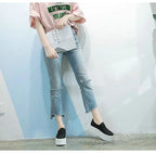 Women Flat Platform Canvas Shoes Flats Woman Casual Sneakers Girls Student Thick Soled Loafers Ladies Slip on tenis de mujer