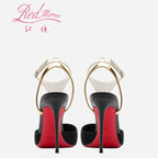 Women's Sandals Summer Pointed Toe Red Shiny Bottoms Stiletto High Heels Luxury Designer High Quality Pumps Elegant Woman Shoes