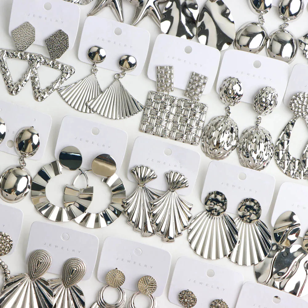 10Pairs/Lot Fashionable Women's Stainless Steel Earrings, Daily Jewelry Accessories Gifted To Friends, Randomly Shipped