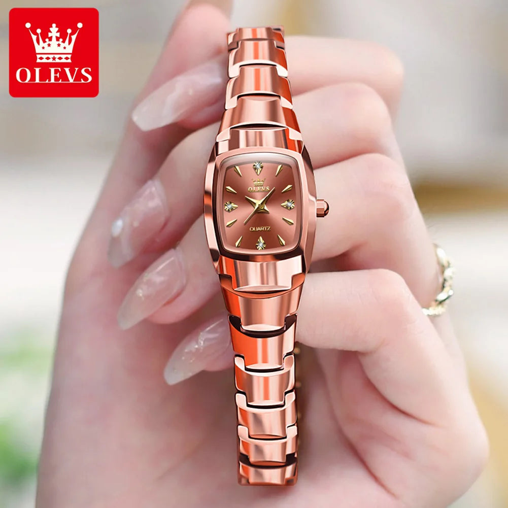 OLEVS 7006 Women's Watches Top Brand Luxury Original Quartz Montres Femmes Waterproof Tungsten Steel Case Strap Luminous Date