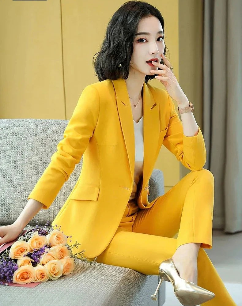 Pant 2 Piece Outfit 2025 Summer Womens Matching Sets Pants Elegant High Quality Blazer Suit Set Of Two Fashion Pieces For Women