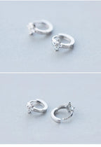 Modian Dazzling Hoop Earrings For Women Flower Cubic Zirconia Round Hoops Ear Fashion 925 Sterling Silver Fashion Jewelry Bijoux