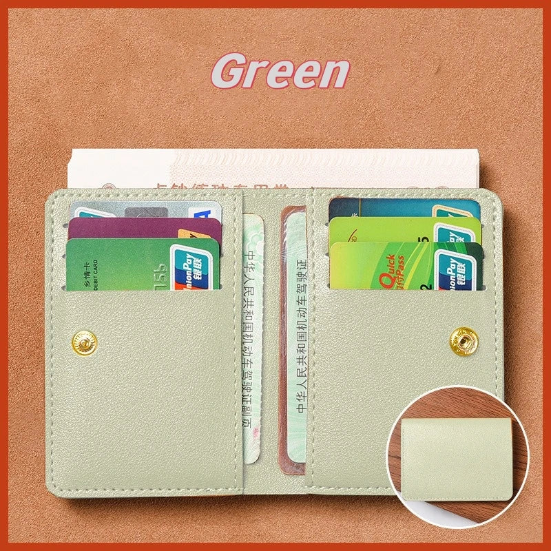 2025 New Women's Wallet Simple Folding Button Small Wallet Driver's License Card Bag Soft Leather Wallet