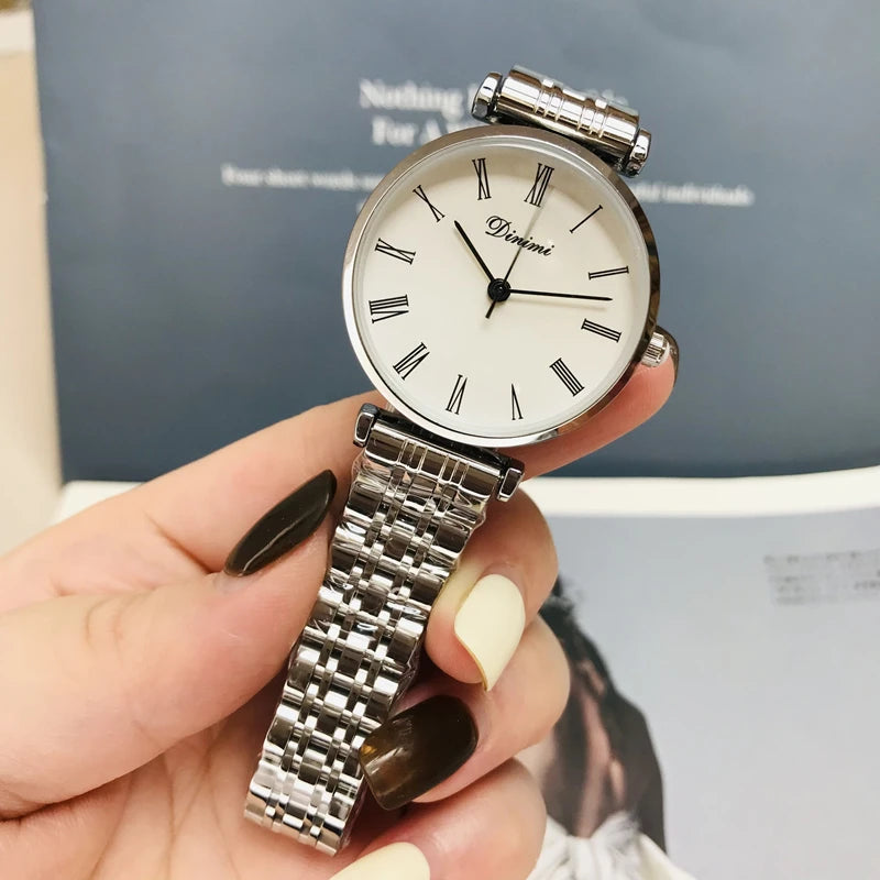 Women's watch simple thin light luxury temperament steel belt famous brand mysterious gift series