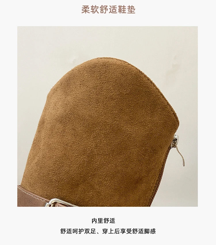 2026 New High Heels Women Boots Winter Punk Gothic Women’s Boots Fashion Elegant Retro Pumps Designer Woman Boots Fashion 42