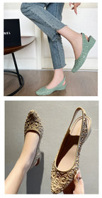 Women Sandals Soft Bottom Wedge Heels Single Shoes New Spring Summer Fashion Flower Sandalias Mujer Ladies Pointed Toe Sandals