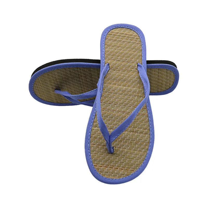 Women Flat Flip-flops Slippers Comfortable Non-slip Sandals Bamboo Rattan Flip Flop Home Bathroom Fashion Slippers Zapatos 2022