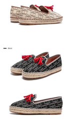 Flat CHCH Women's Shoes New Comfortable Vacation Fabric Casual Shoes Hemp Bottom Non slip Walking Woman Shoes